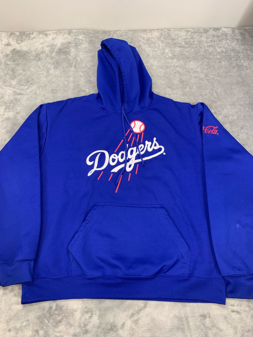 Dodgers Mens  Blue Pullover Hoodie - Official Team Logo size large